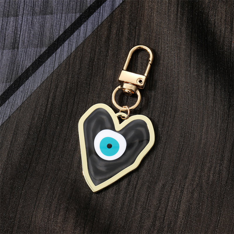 1 Piece Fashion Devil's Eye Heart Shape Arylic Alloy Bag Pendant display picture 3