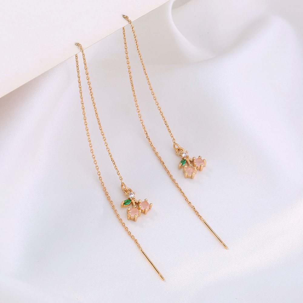 Fashion Leaf Copper Inlay Zircon Ear Line 1 Pair display picture 26