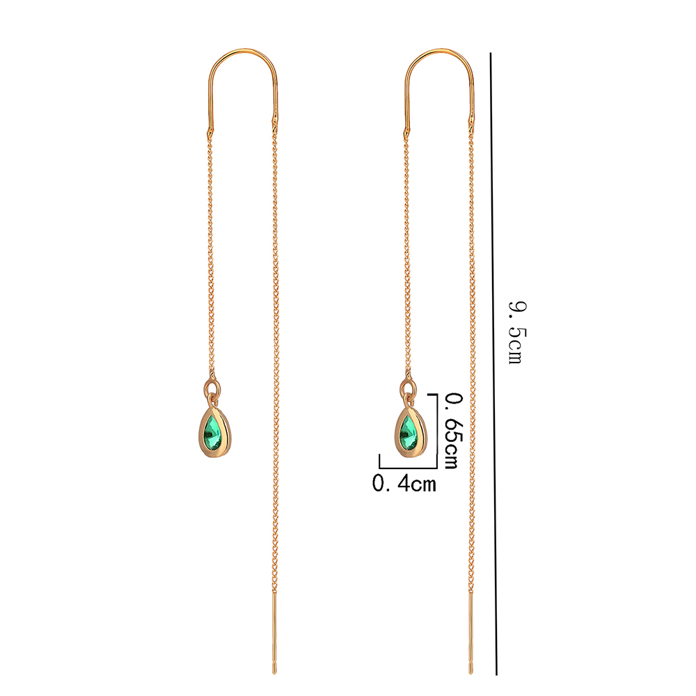 Casual Water Droplets Copper Inlay Zircon Ear Line 1 Pair display picture 1
