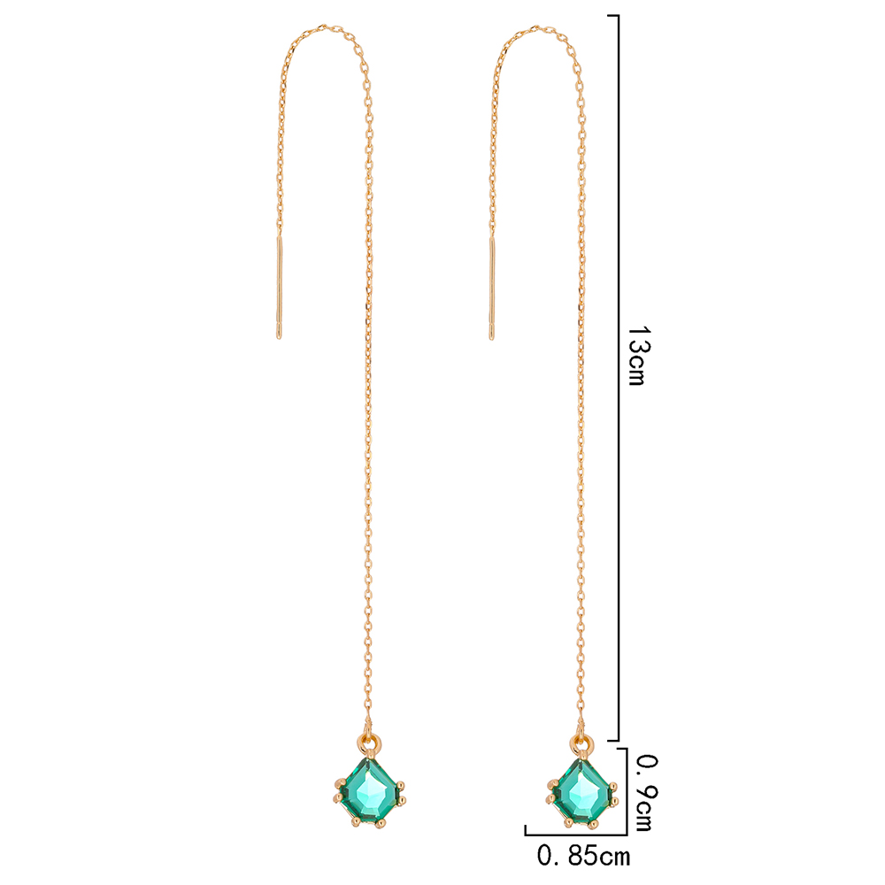 Casual Water Droplets Copper Inlay Zircon Ear Line 1 Pair display picture 25