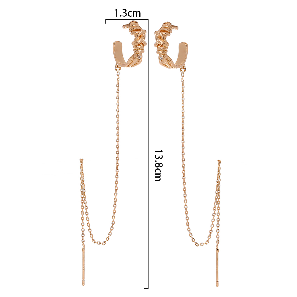 Fashion Flower Butterfly Copper Inlay Zircon Ear Line 1 Pair display picture 2