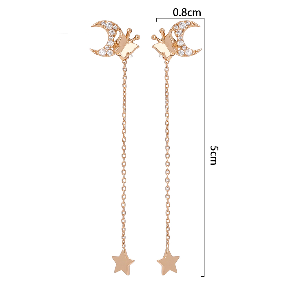 Fashion Flower Butterfly Copper Inlay Zircon Ear Line 1 Pair display picture 14