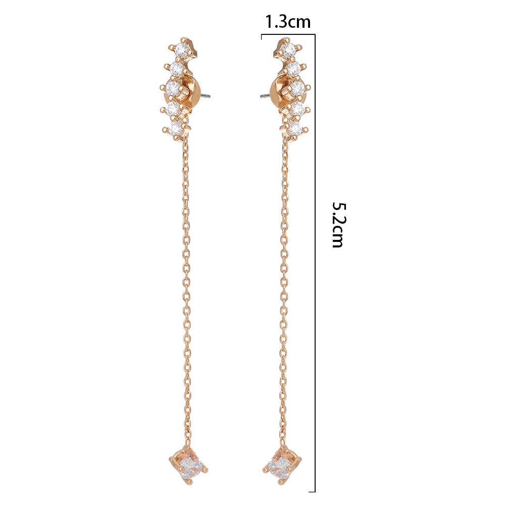 Fashion Flower Butterfly Copper Inlay Zircon Ear Line 1 Pair display picture 26