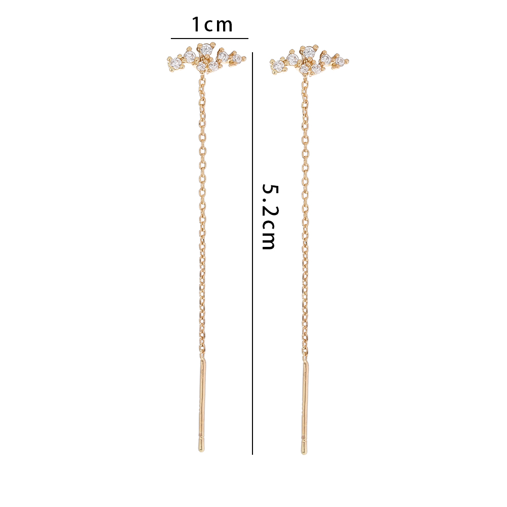 Fashion Leaf Copper Inlay Zircon Ear Line 1 Pair display picture 22