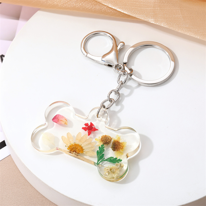 Pastoral Flower Arylic Alloy Bag Pendant Keychain display picture 3