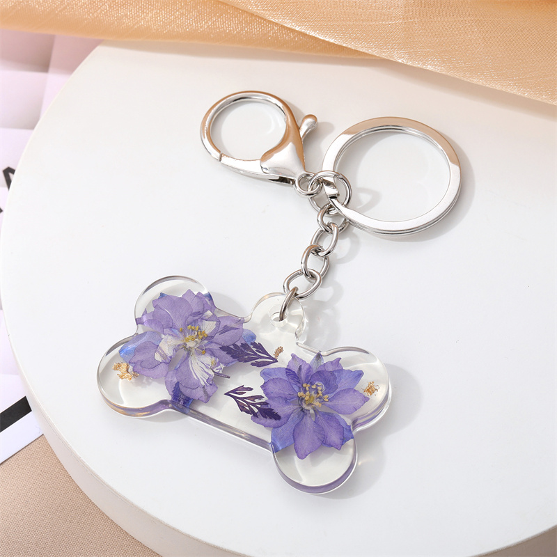 Pastoral Flower Arylic Alloy Bag Pendant Keychain display picture 4