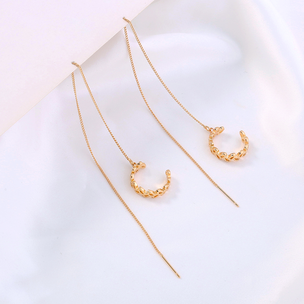 Fashion Leaf Copper Inlay Zircon Ear Line 1 Pair display picture 17