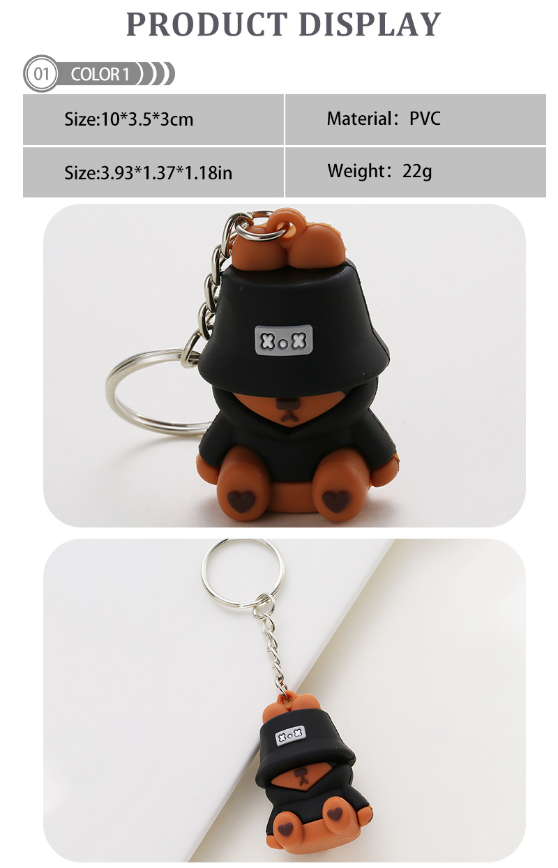 1 Piece Cute Simple Style Animal Cartoon Pvc Epoxy Bag Pendant Keychain display picture 2