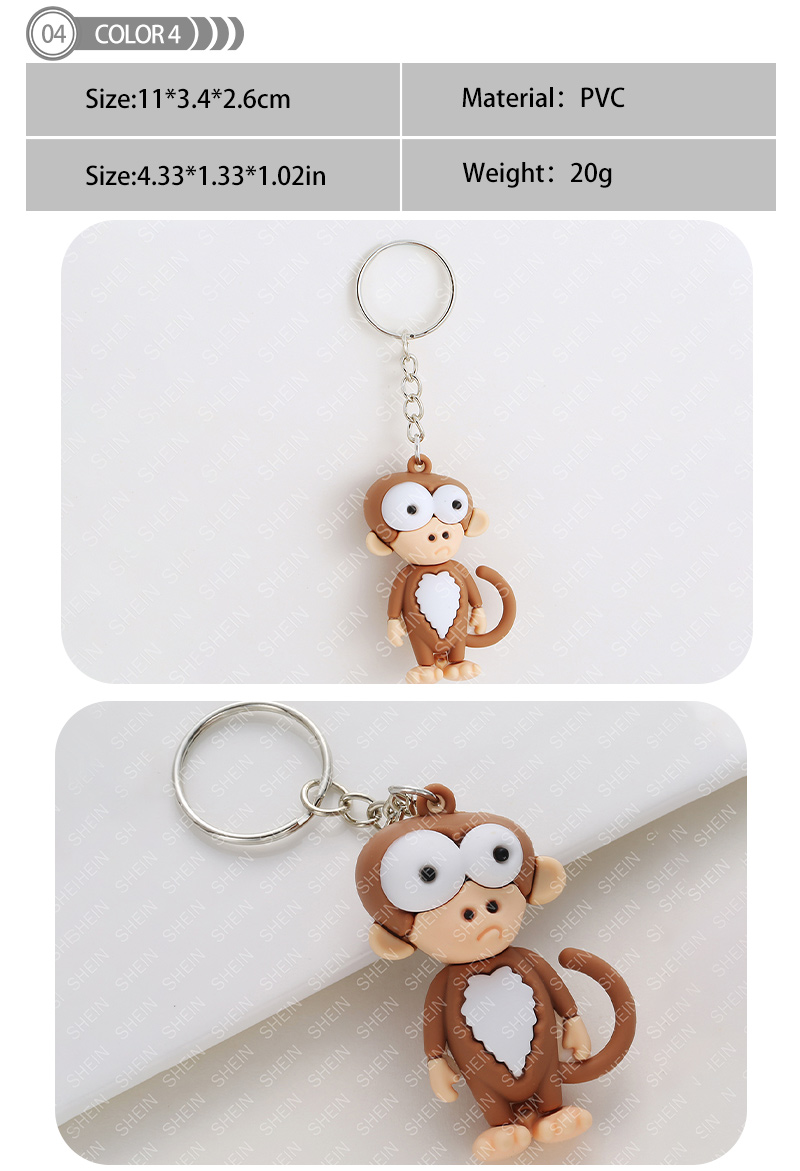 1 Piece Cute Simple Style Animal Cartoon Pvc Epoxy Bag Pendant Keychain display picture 4