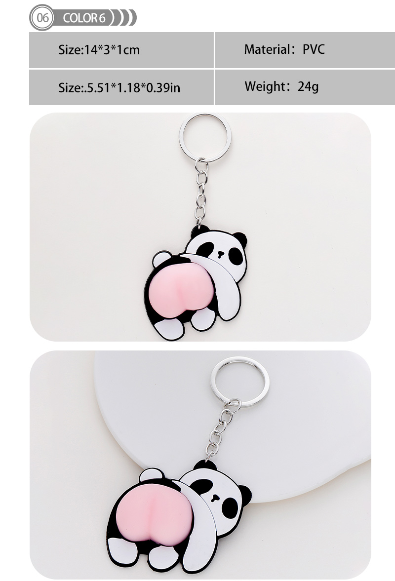 1 Piece Cute Simple Style Animal Cartoon Pvc Epoxy Bag Pendant Keychain display picture 5