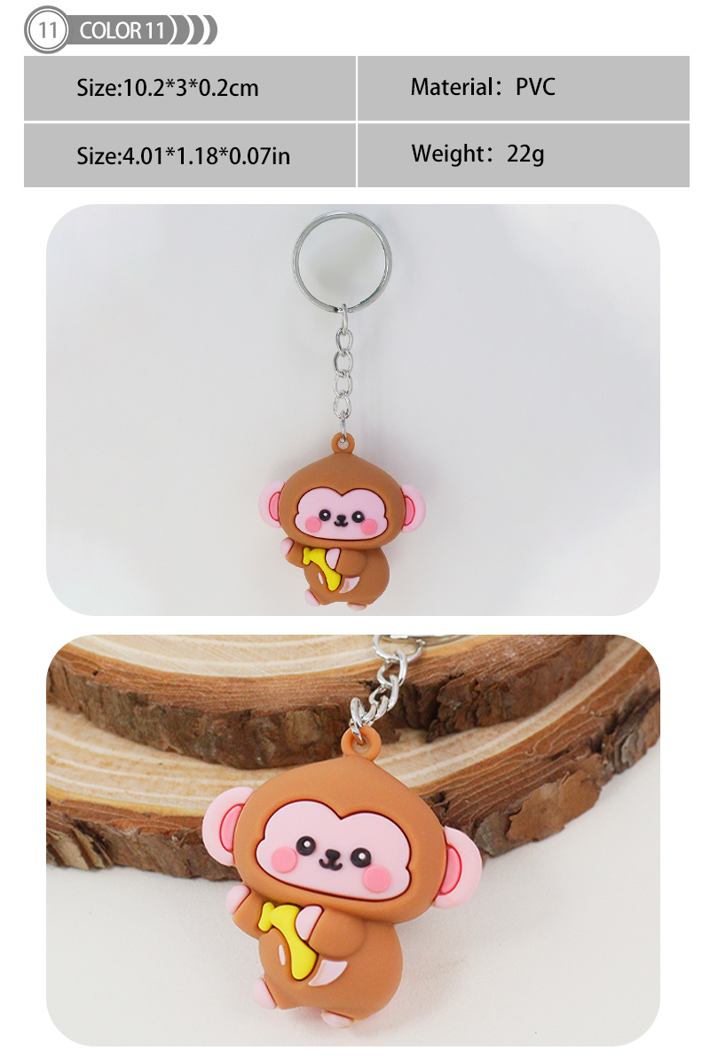 1 Piece Cute Simple Style Animal Cartoon Pvc Epoxy Bag Pendant Keychain display picture 8
