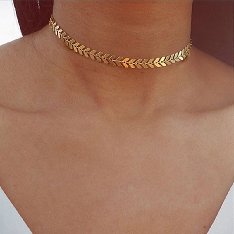 1 Piece Simple Style Circle Fish Bone Alloy Plating Women's Choker display picture 1