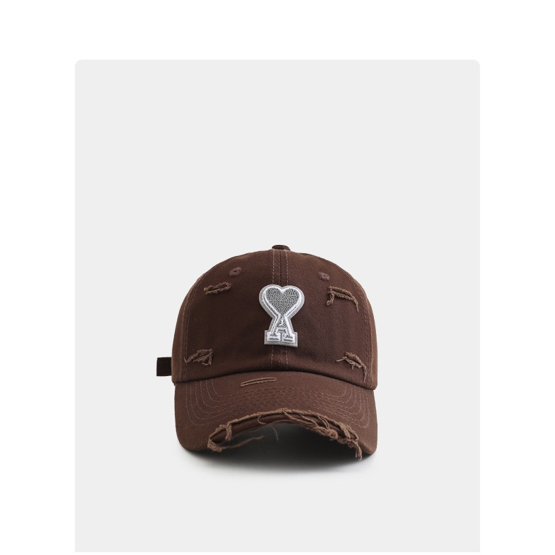 Women's Casual Letter Heart Shape Embroidery Crimping Baseball Cap display picture 3