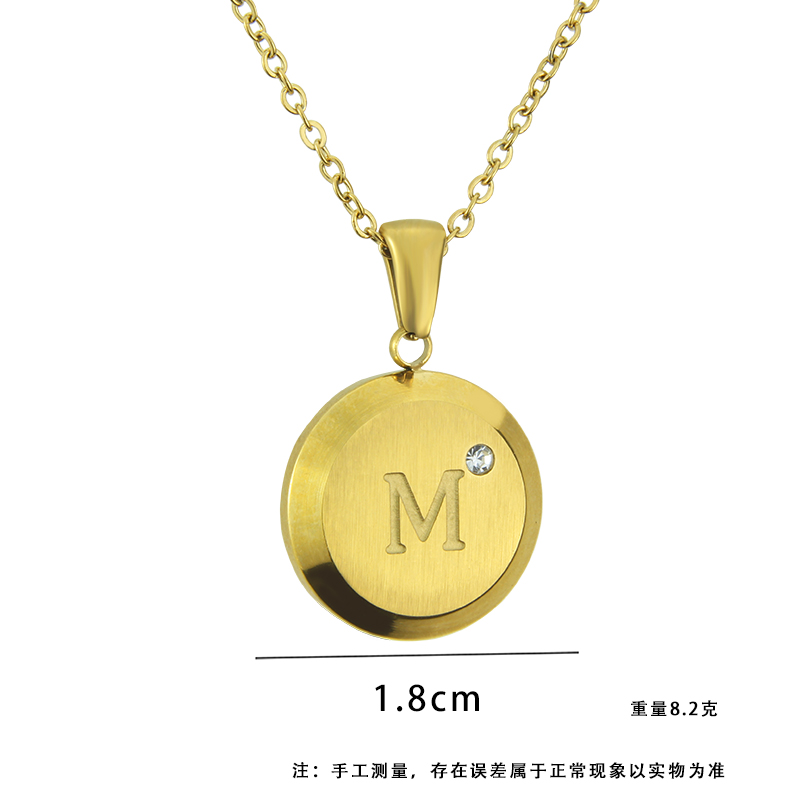 Fashion Letter Stainless Steel Gold Plated Zircon Pendant Necklace display picture 7