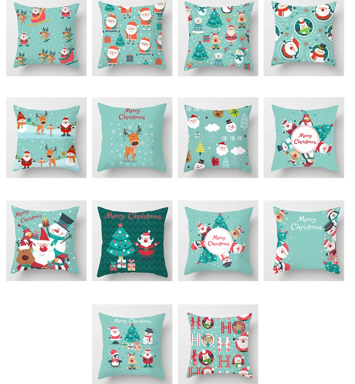 Fashion Christmas Tree Santa Claus Letter Polyester Pillow Cases display picture 1