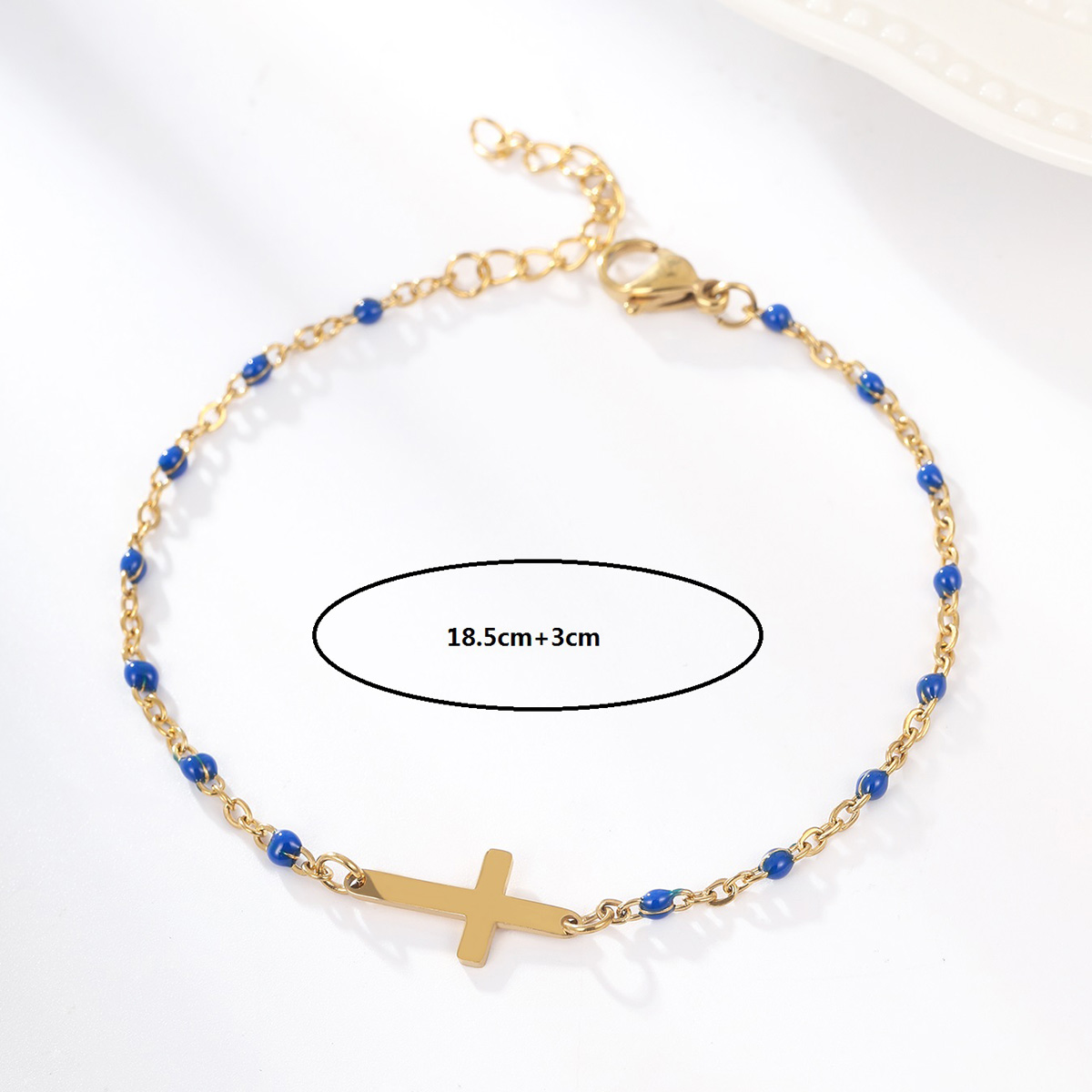 Casual Cross Stainless Steel Enamel Plating Bracelets 1 Piece display picture 1
