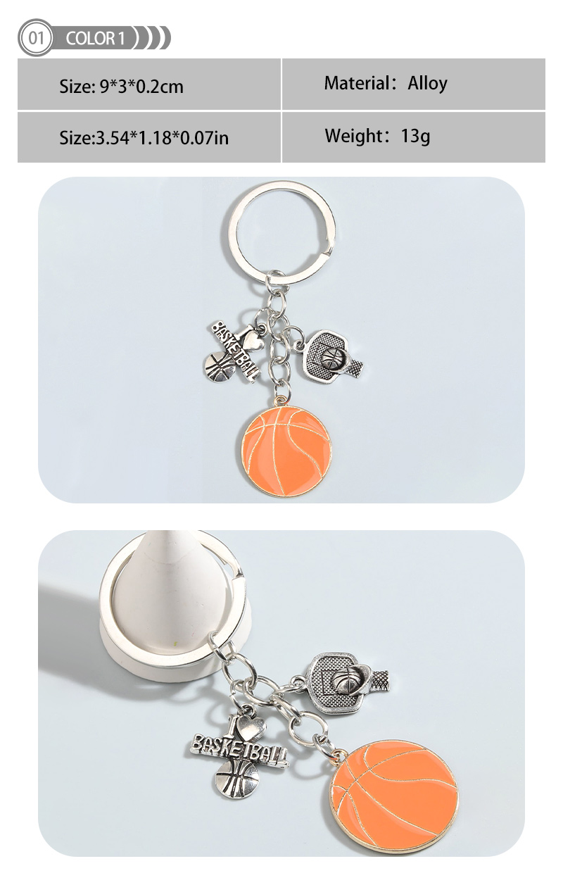 1 Piece Simple Style Rugby Alloy Patchwork Keychain display picture 2