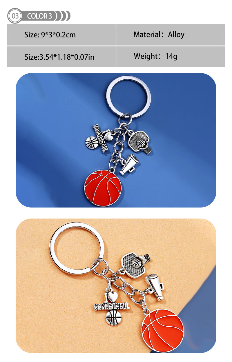 1 Piece Simple Style Rugby Alloy Patchwork Keychain display picture 4