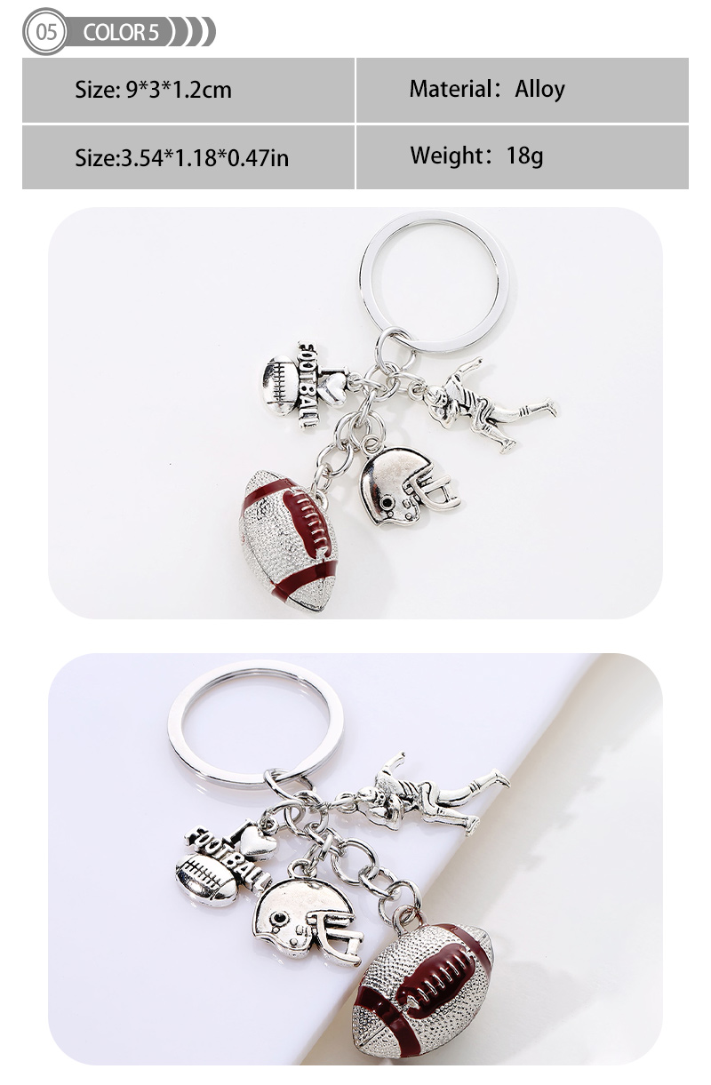1 Piece Simple Style Rugby Alloy Patchwork Keychain display picture 6