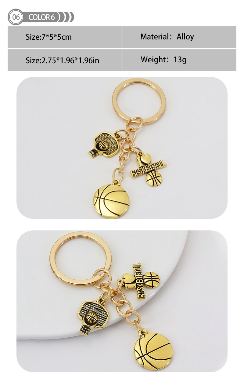 1 Piece Simple Style Rugby Alloy Patchwork Keychain display picture 7