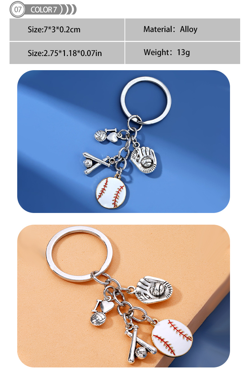 1 Piece Simple Style Rugby Alloy Patchwork Keychain display picture 8