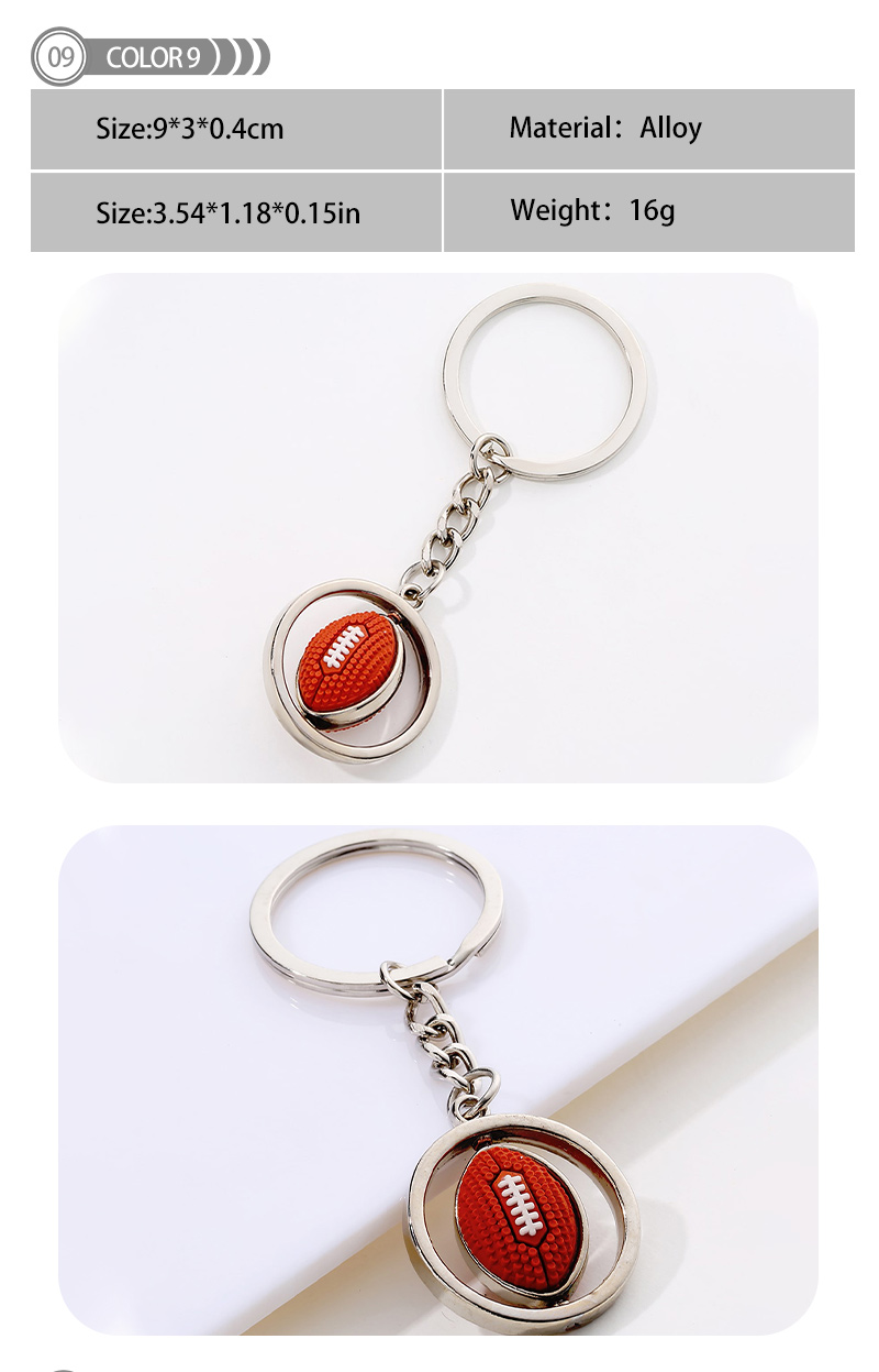 1 Piece Simple Style Rugby Alloy Patchwork Keychain display picture 10