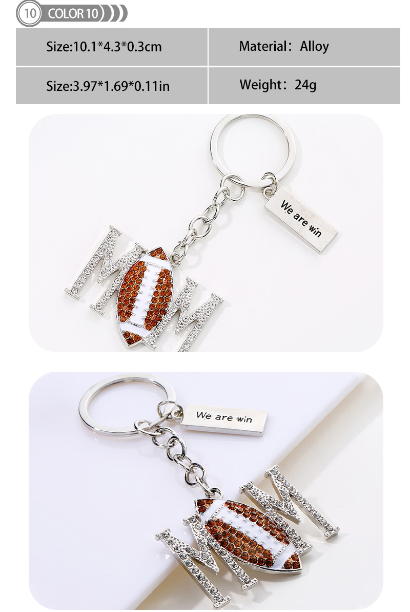 1 Piece Simple Style Rugby Alloy Patchwork Keychain display picture 11