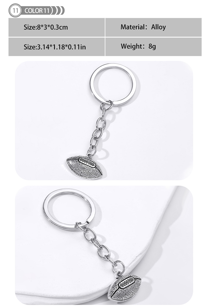 1 Piece Simple Style Rugby Alloy Patchwork Keychain display picture 12