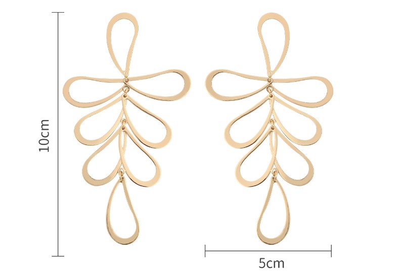 1 Pair Retro Leaf Round Irregular Alloy Earrings display picture 9