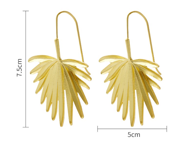1 Pair Retro Leaf Round Irregular Alloy Earrings display picture 12