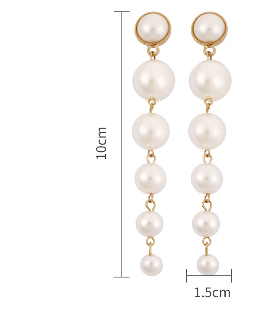 1 Pair Fashion Round Imitation Pearl Alloy Women's Drop Earrings display picture 6