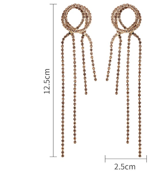 1 Pair Fashion Tassel Alloy Inlay Artificial Gemstones Women's Drop Earrings display picture 6
