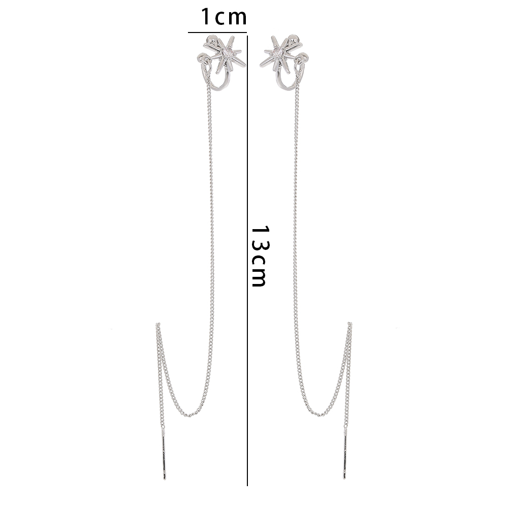 Modern Style Tassel Copper Inlay Zircon Ear Line 1 Pair display picture 1