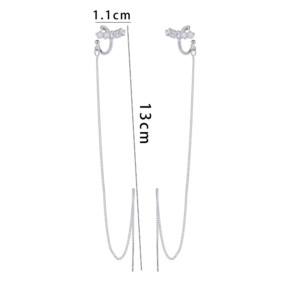 Modern Style Tassel Copper Inlay Zircon Ear Line 1 Pair display picture 20