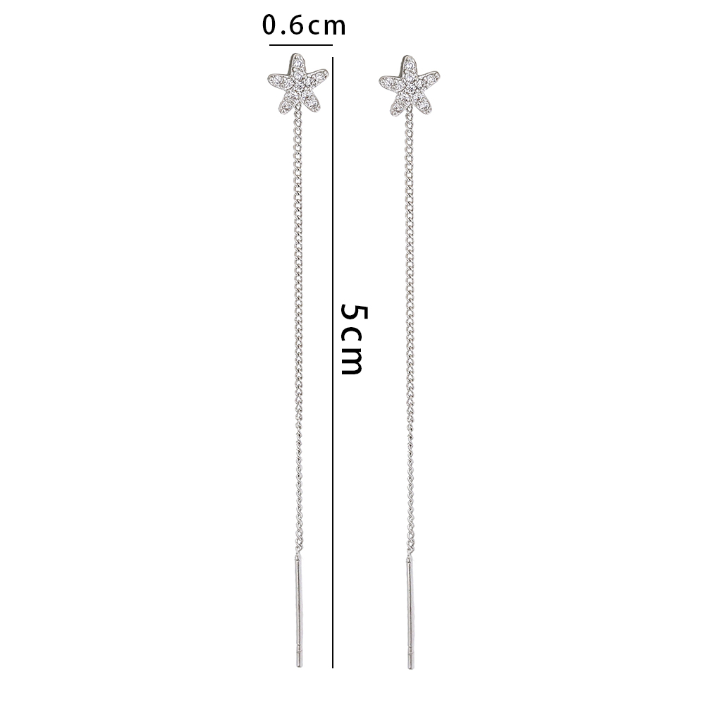 Modern Style Tassel Copper Inlay Zircon Ear Line 1 Pair display picture 7