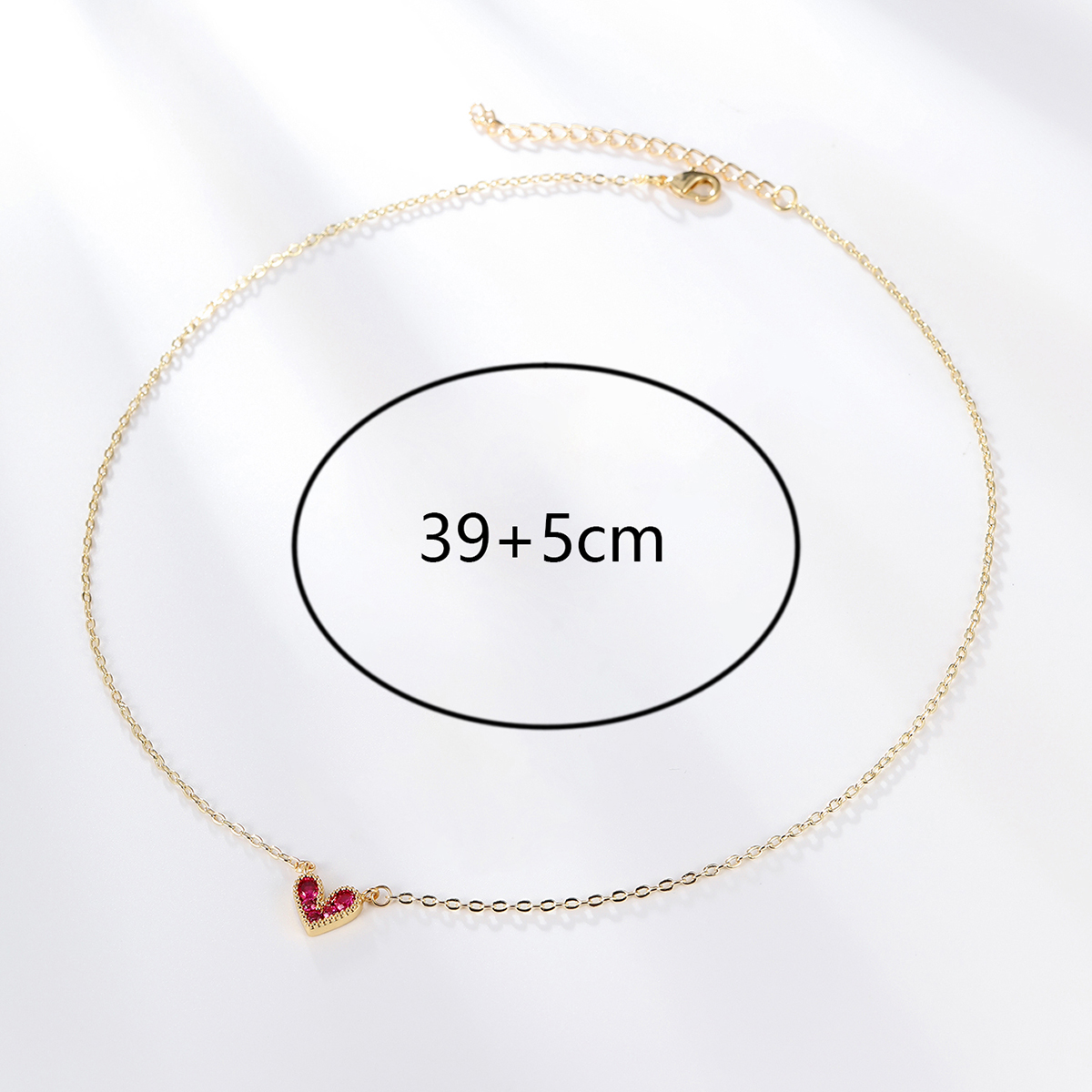 Simple Style Heart Shape Copper 18k Gold Plated Zircon Pendant Necklace In Bulk display picture 7