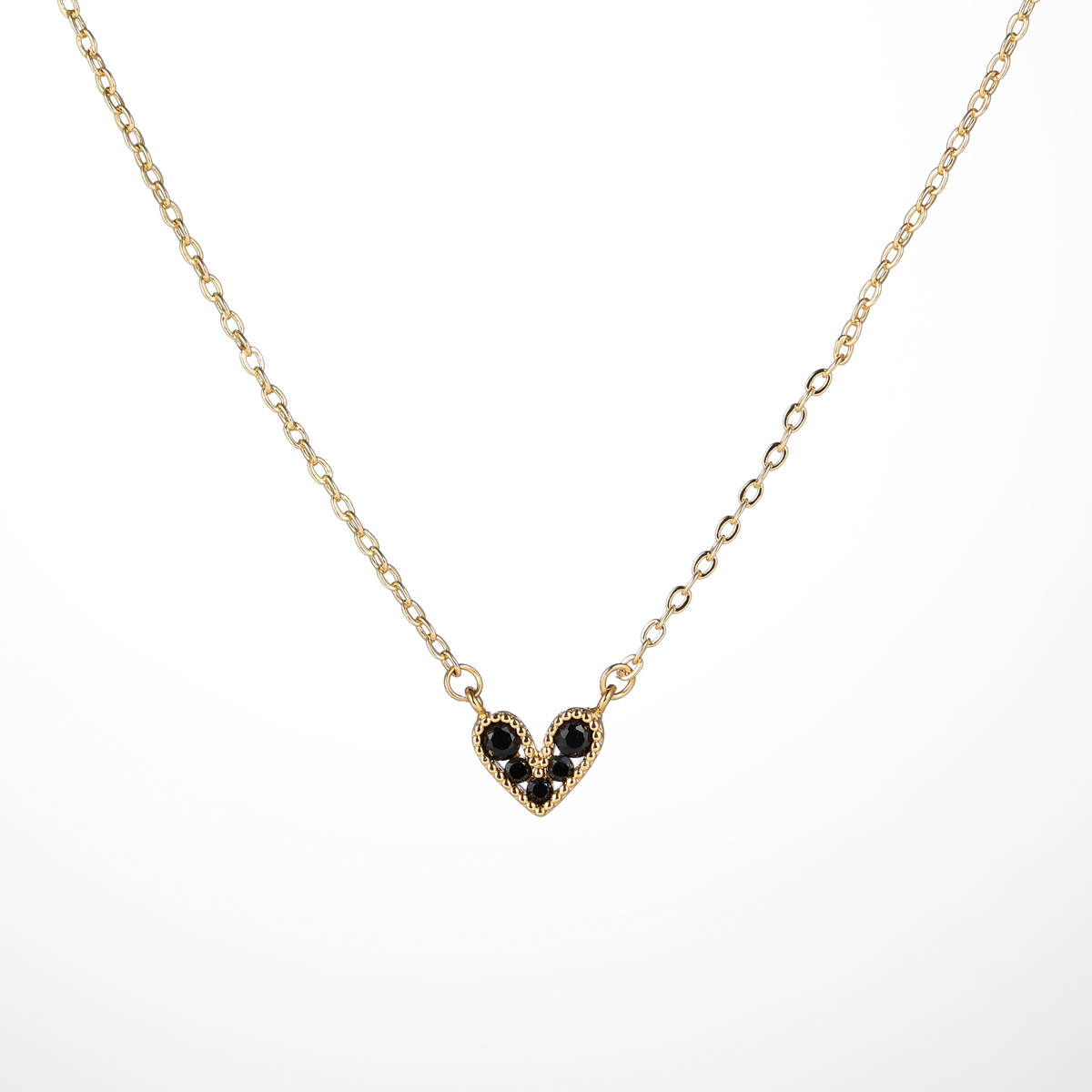Simple Style Heart Shape Copper 18k Gold Plated Zircon Pendant Necklace In Bulk display picture 4