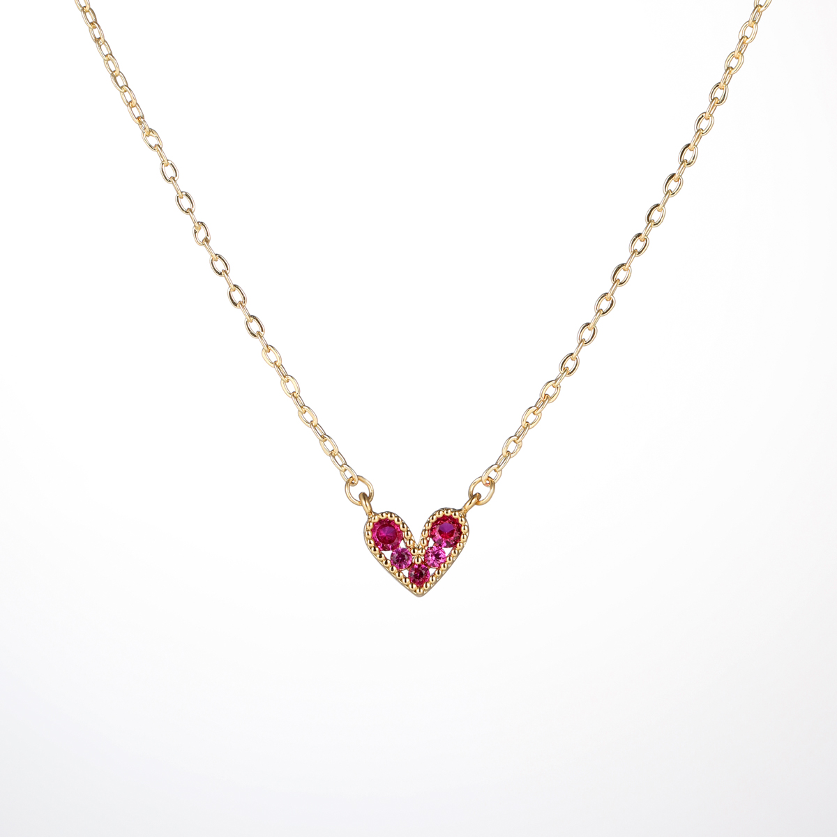 Simple Style Heart Shape Copper 18k Gold Plated Zircon Pendant Necklace In Bulk display picture 9