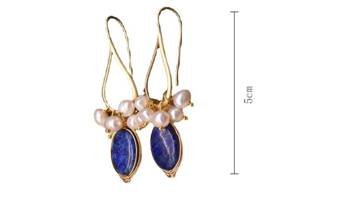 Simple Style Oval Flower Pearl Copper Inlay Beads Drop Earrings 1 Pair display picture 4