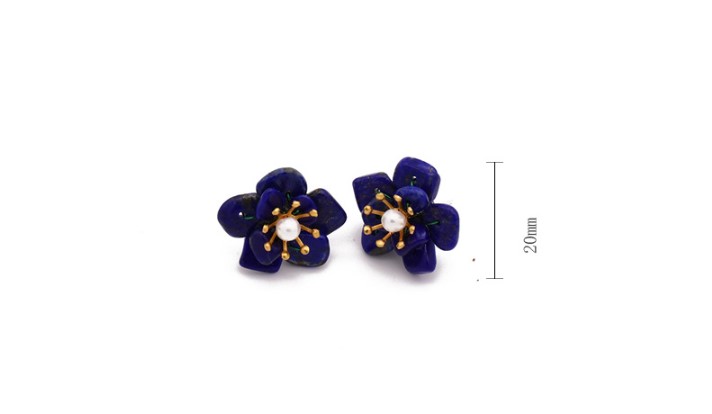 Rétro Fleur Perle Le Cuivre Placage Boucles D'oreilles 1 Paire display picture 4