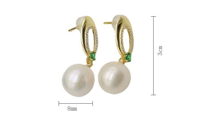 Retro Irregular Geometric Pearl Inlay Natural Stone Earrings 1 Pair display picture 4