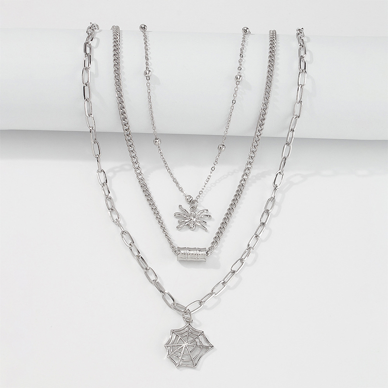 1 Piece Hip-hop Spider Spider Web Alloy Layered Women's Layered Necklaces display picture 3