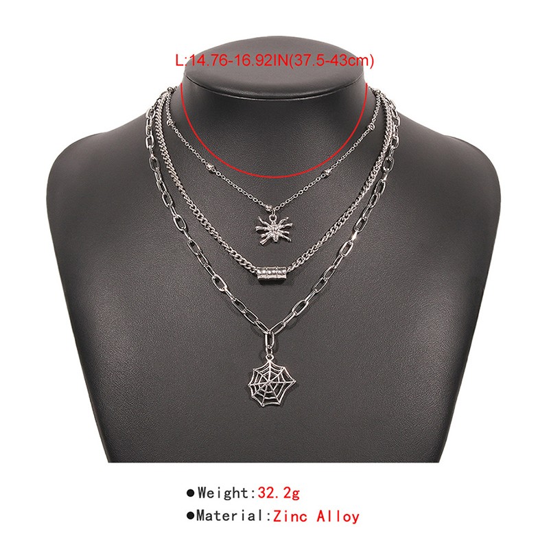 1 Piece Hip-hop Spider Spider Web Alloy Layered Women's Layered Necklaces display picture 1