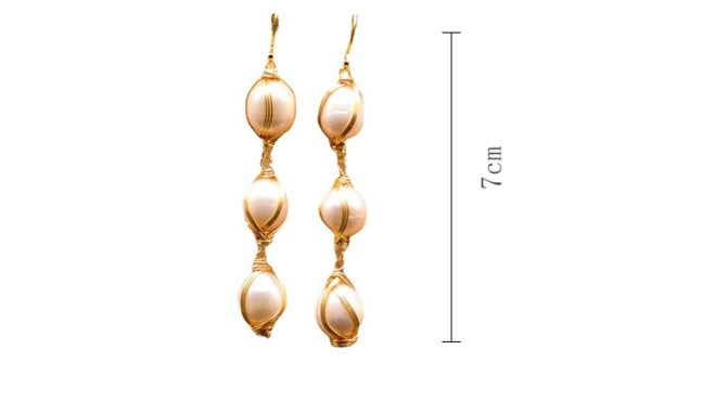 Simple Style Round Flower Pearl Inlay Rhinestones Drop Earrings 1 Pair display picture 4