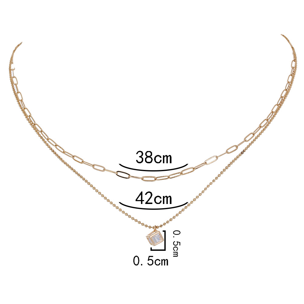 Fashion Star Moon Copper Inlay Zircon Layered Necklaces 1 Piece display picture 11