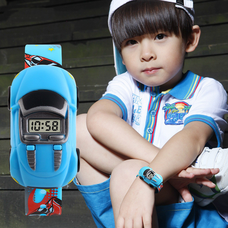 Sports Car Buckle Electronic Kids Watches display picture 2