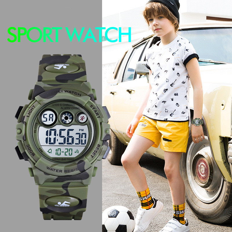 Fashion Camouflage Buckle Electronic Kids Watches display picture 3