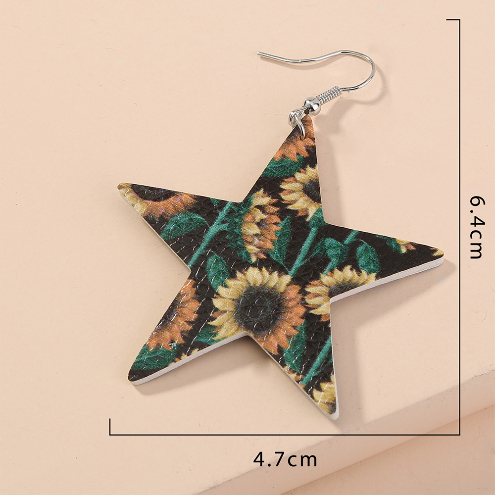 1 Pair Fashion Water Droplets Pu Leather Copper Printing Women's Earrings display picture 9