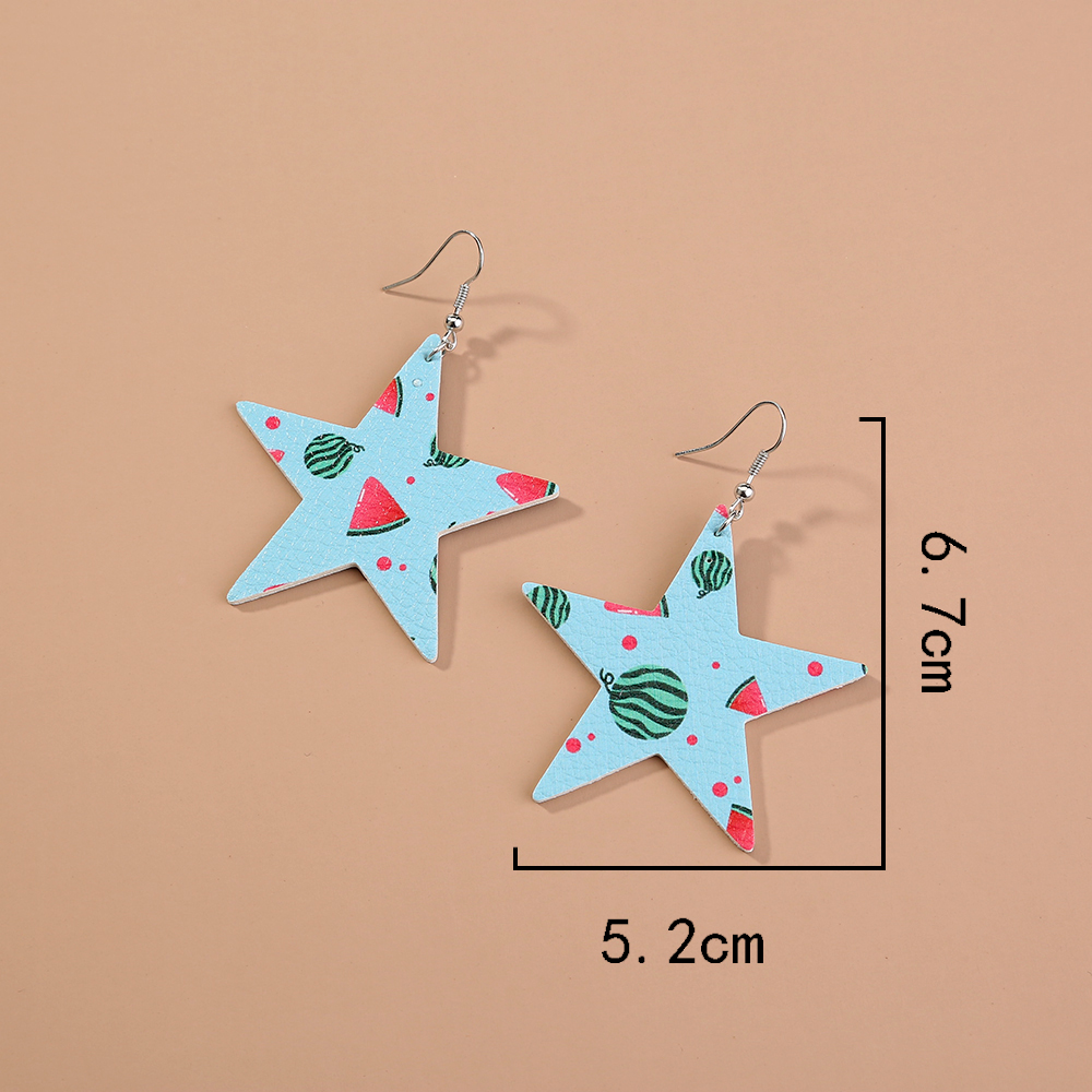 1 Pair Fashion Water Droplets Pu Leather Copper Printing Women's Earrings display picture 13