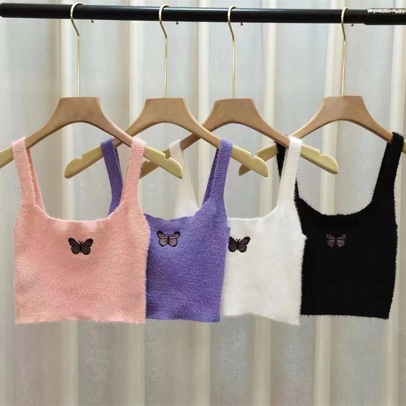 Women's Racerback Tank Tops Tank Tops Embroidery Fashion Butterfly display picture 1